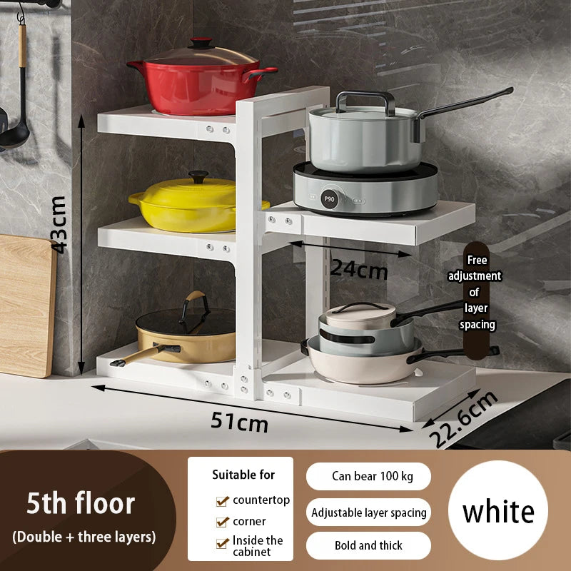 Multi-Layer Kitchen Pot Rack Adjustable Under Sink - Check It
