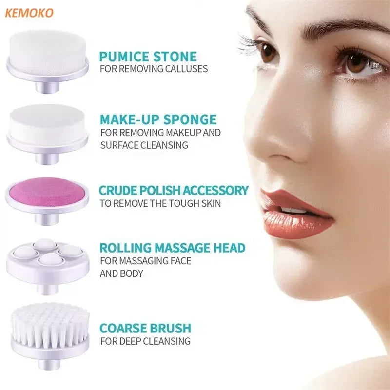 Electric Facial Cleanser 5 in 1 Wash Face Cleaning Machine Skin Pore Cleaner - Check It