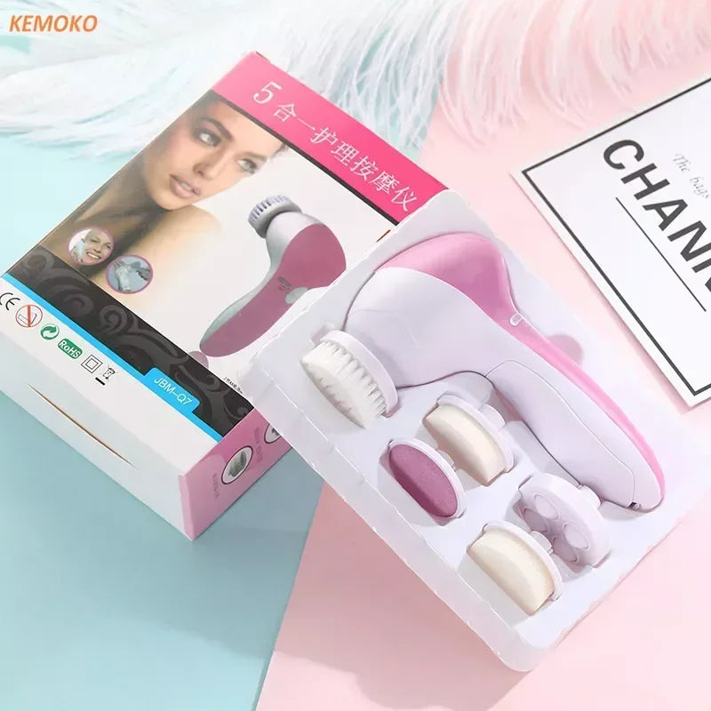 Electric Facial Cleanser 5 in 1 Wash Face Cleaning Machine Skin Pore Cleaner - Check It