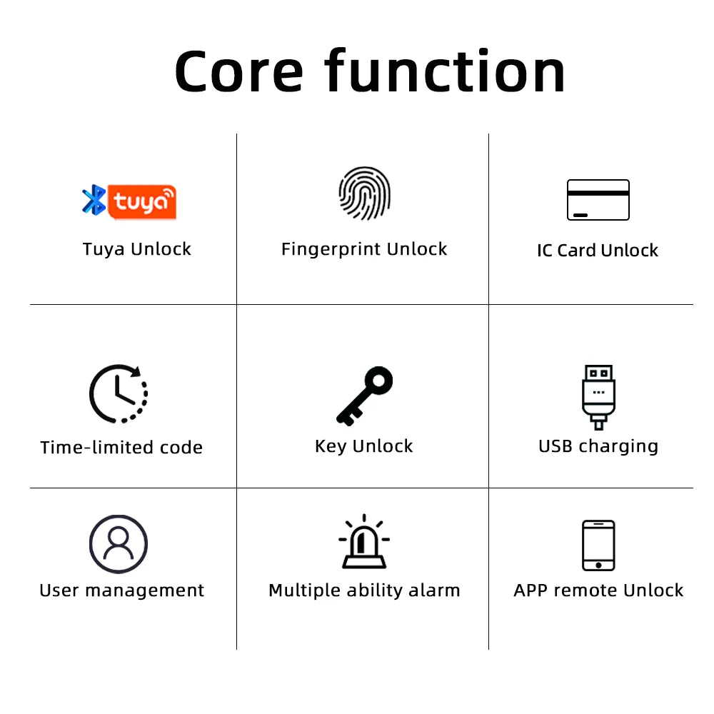 RAYKUBE M5 Tuya BLE Smart Fingerprint Door Lock Digital Electronic Lock with Password/Key/IC Card/ Smartlife/ Tuya APP Unlock - Check It