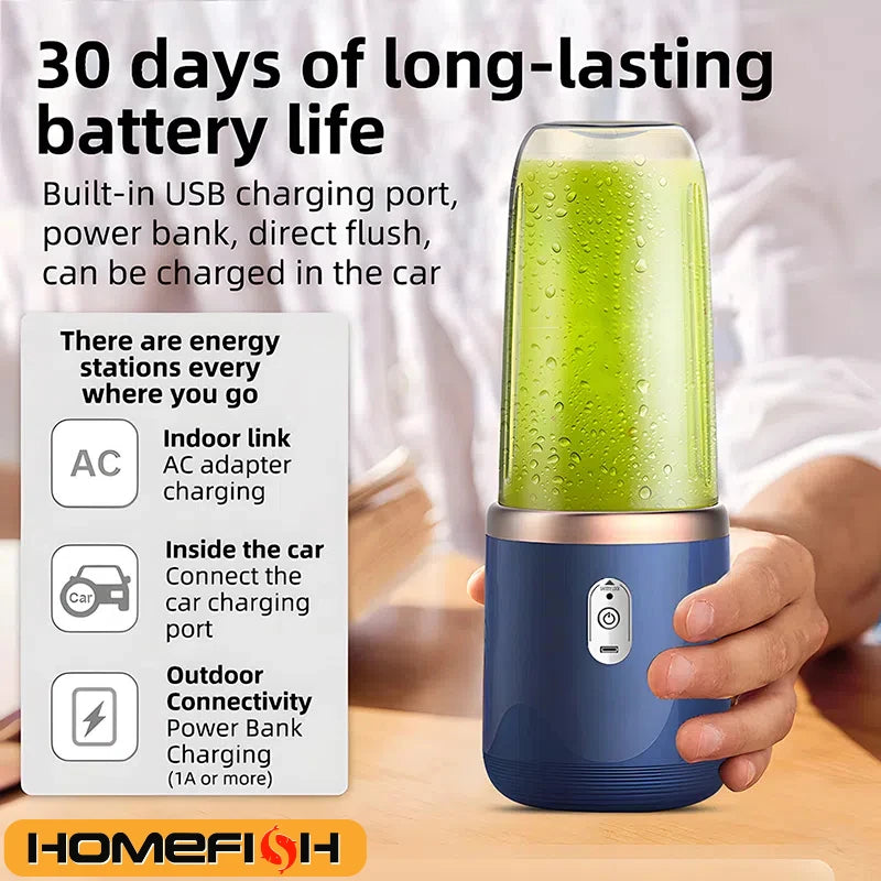 Portable Electric Juicer Blender- USB Charging- 400 ml - Check It