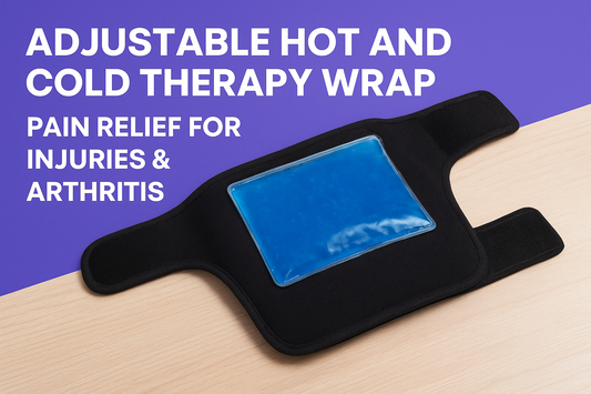 Adjustable hot and cold therapy wrap with reusable gel pack for swelling, arthritis, muscle soreness and injury recovery