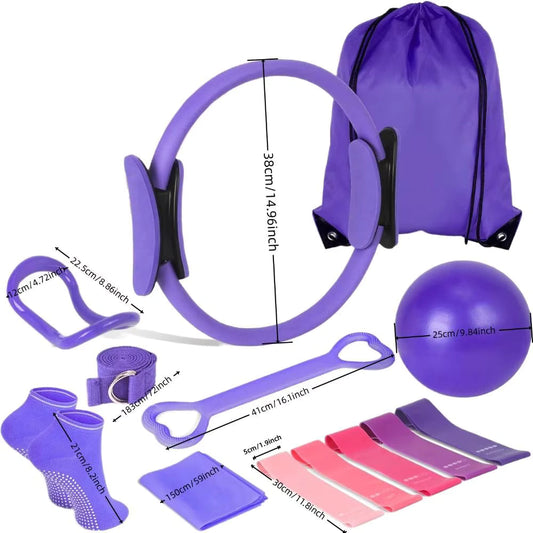 13 Pieces Portable Pilates Ball Set – The Ultimate Professional Pilates Equipment Kit for Home Fitness and Body Shaping