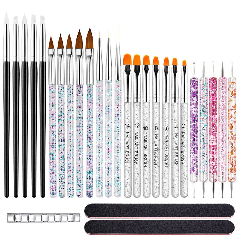 Nail Art Brush Set, Colourful Light Therapy Pen - Check It