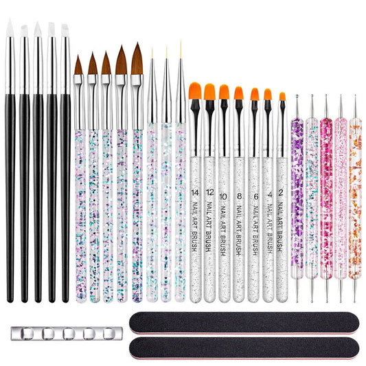 Nail Art Brush Set, Colourful Light Therapy Pen - Check It