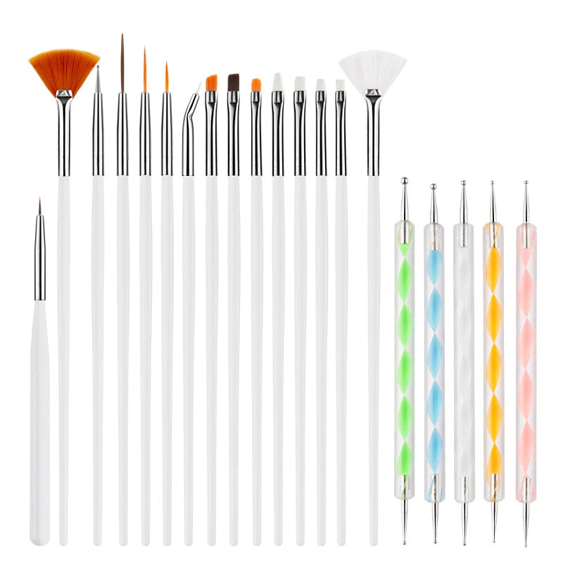 Nail Art Brush Set, Colourful Light Therapy Pen - Check It