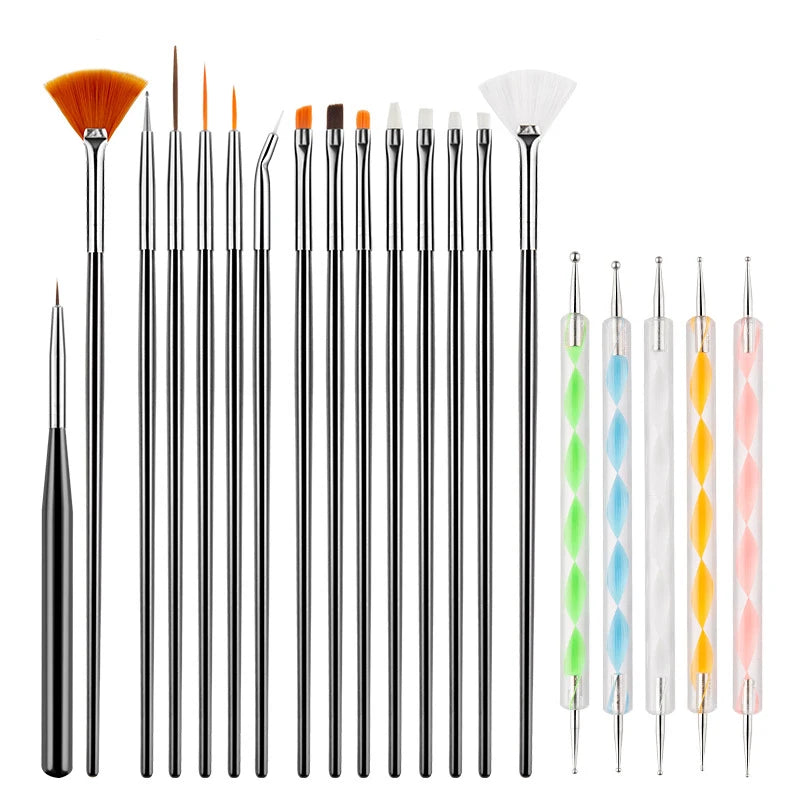 Nail Art Brush Set, Colourful Light Therapy Pen - Check It