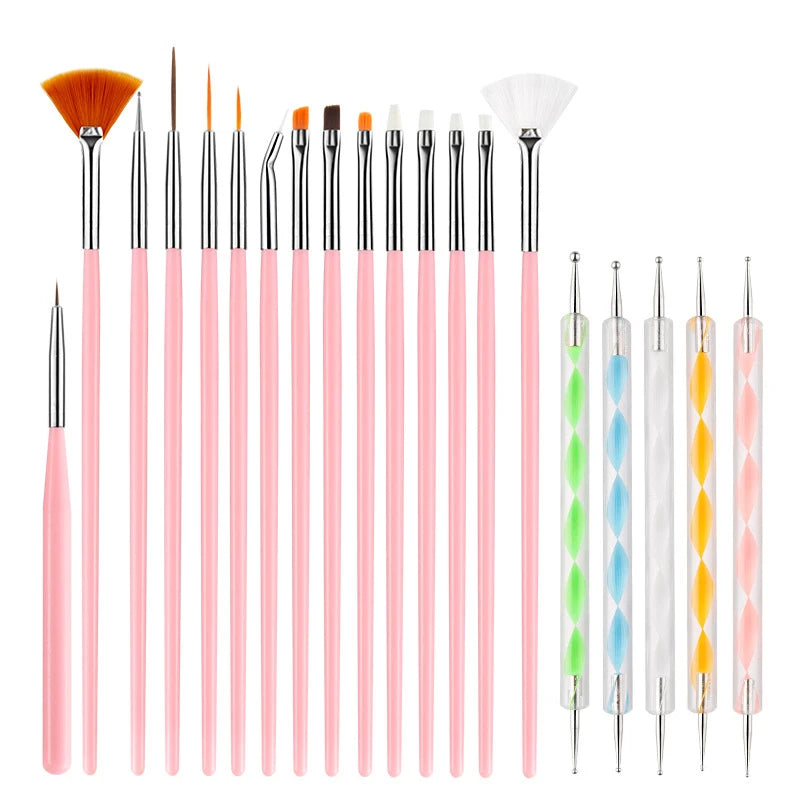 Nail Art Brush Set, Colourful Light Therapy Pen - Check It