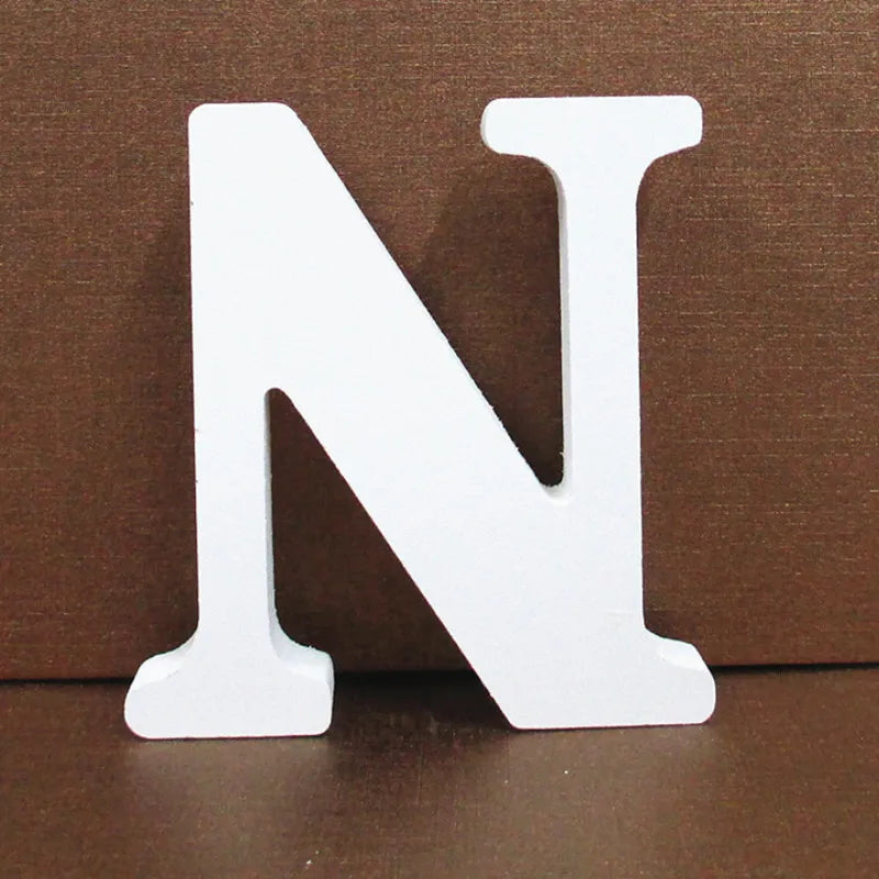White Wooden Letter English Alphabet Personalised Name Design - Check It