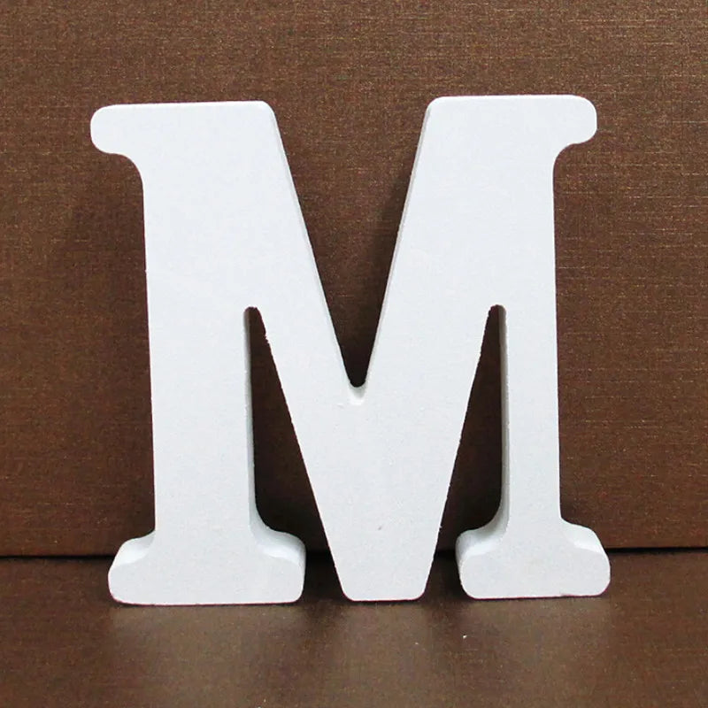 White Wooden Letter English Alphabet Personalised Name Design - Check It