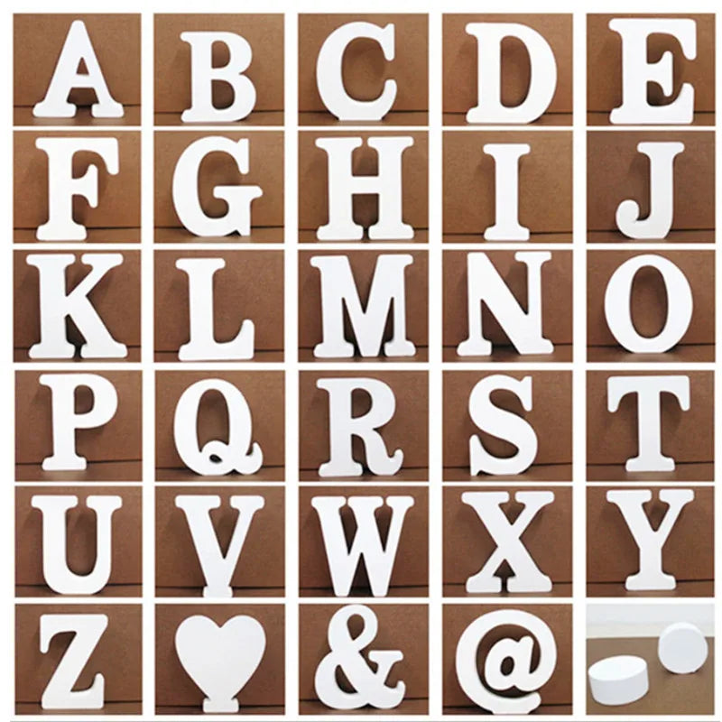 White Wooden Letter English Alphabet Personalised Name Design - Check It