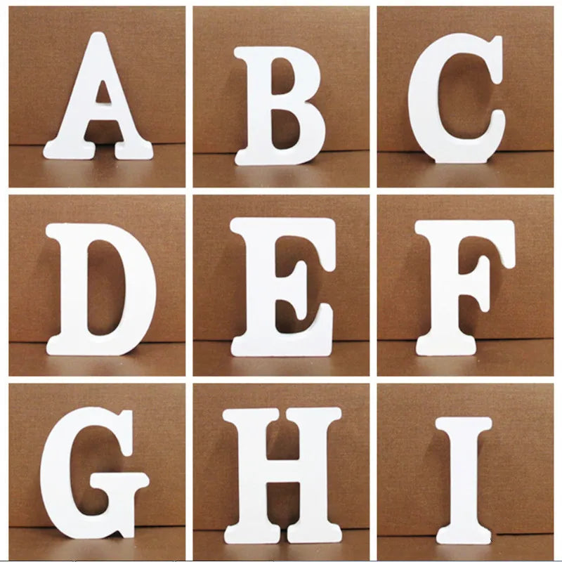 White Wooden Letter English Alphabet Personalised Name Design - Check It