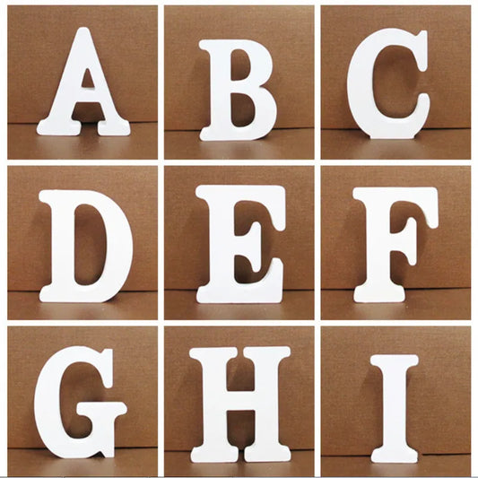 White Wooden Letter English Alphabet Personalised Name Design - Check It