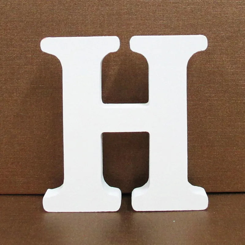 White Wooden Letter English Alphabet Personalised Name Design - Check It