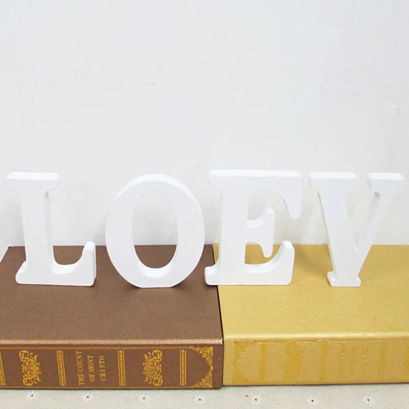 White Wooden Letter English Alphabet Personalised Name Design - Check It
