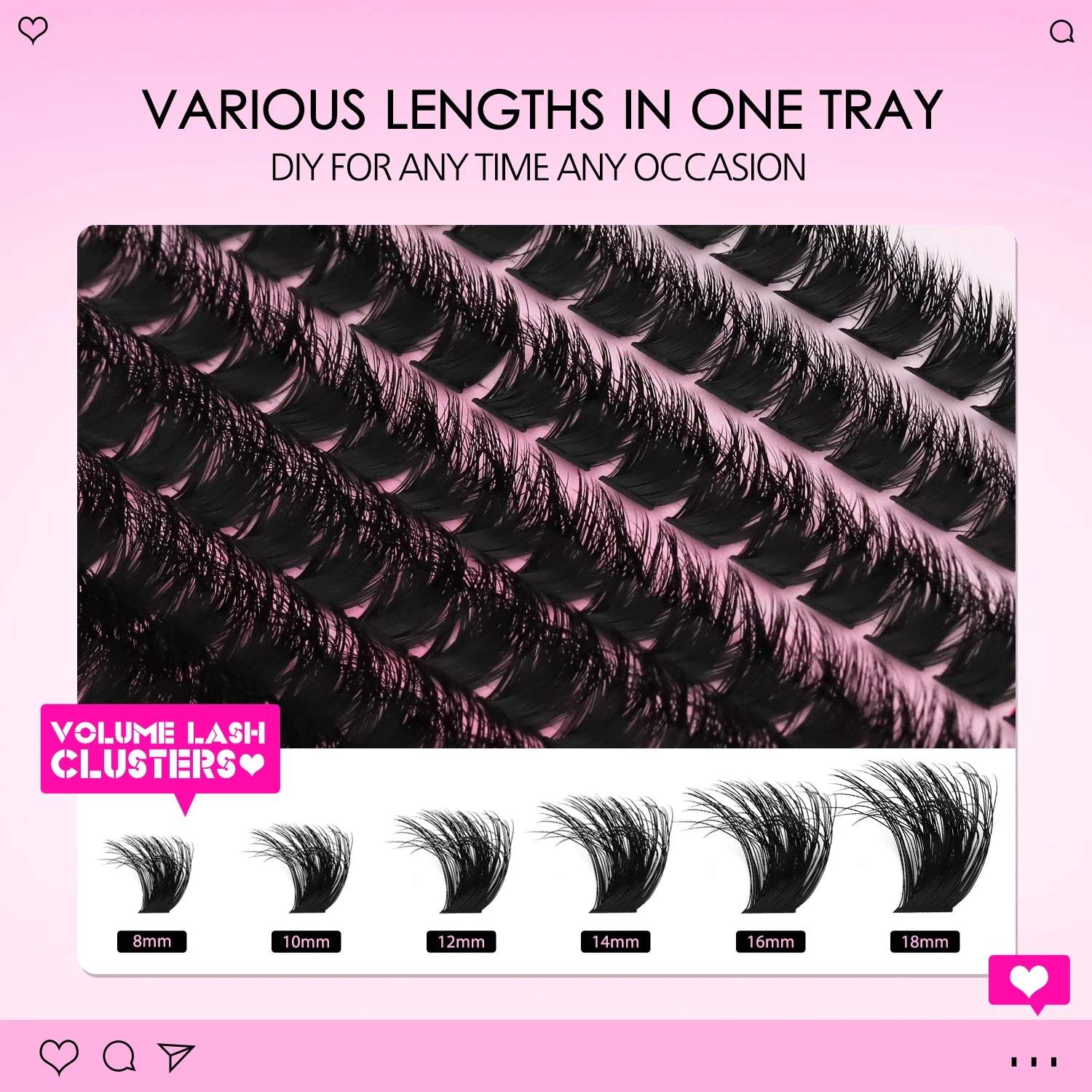 WOSHEER Fluffy Lash Clusters Kit 100D Thick Eyelash Clusters Wispy Individual Lashes 8-18mm Cluster Eyelash Extension - Check It