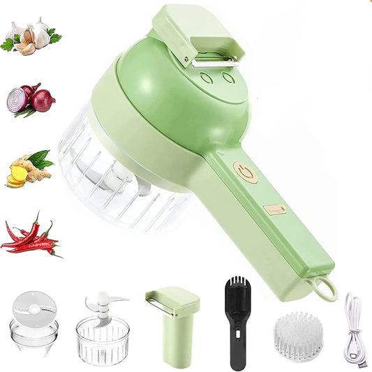 4 In 1 Vegetable Cutter- Multi-functional Handheld Electric Wireless Chopper - Check It
