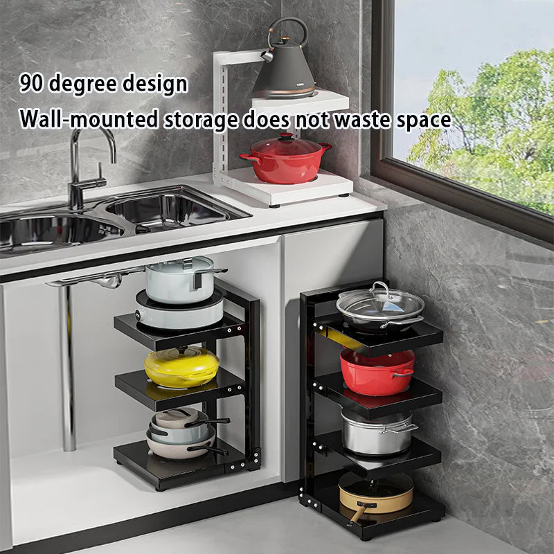 Multi-Layer Kitchen Pot Rack Adjustable Under Sink - Check It