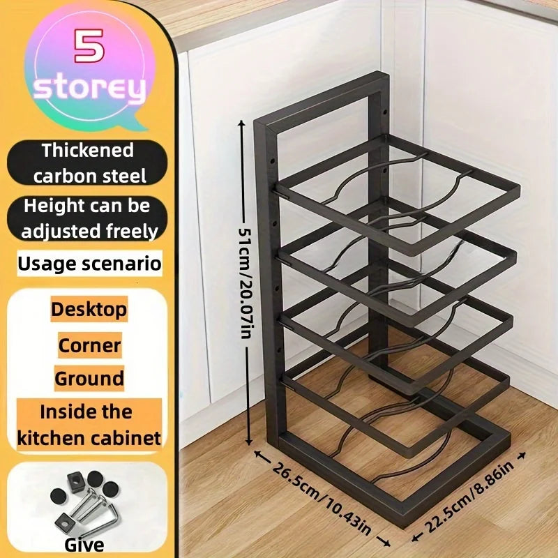 Adjustable Pot Rack Organiser- Kitchen Stainless Steel Pot Storage Rack - Check It