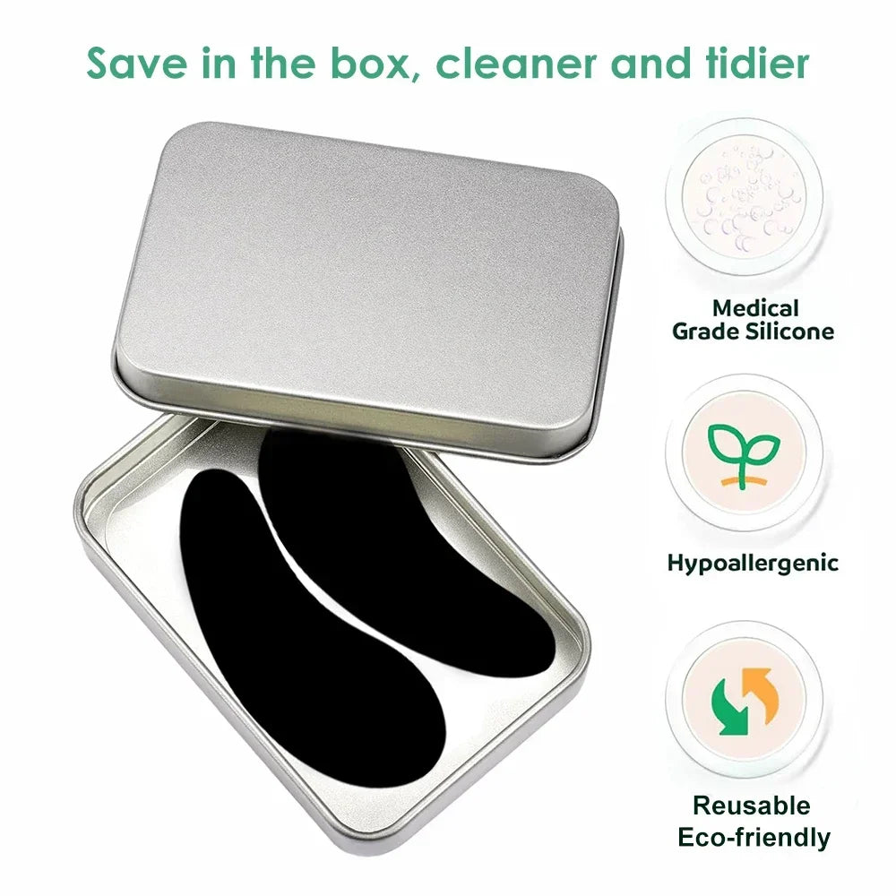 3 Pairs Reusable Silicone Eye Pads with box Stripe Lash Lift Eyelash Extension Hydrogel Patches Under Eye Gel Patch Makeup Tools - Check It