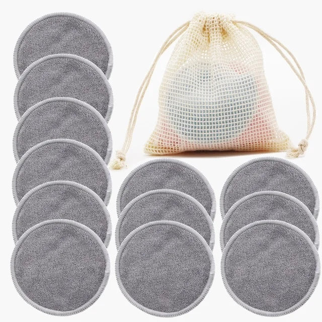 12 Pieces Washable Makeup Remover Pads for All Skin Types - Check It