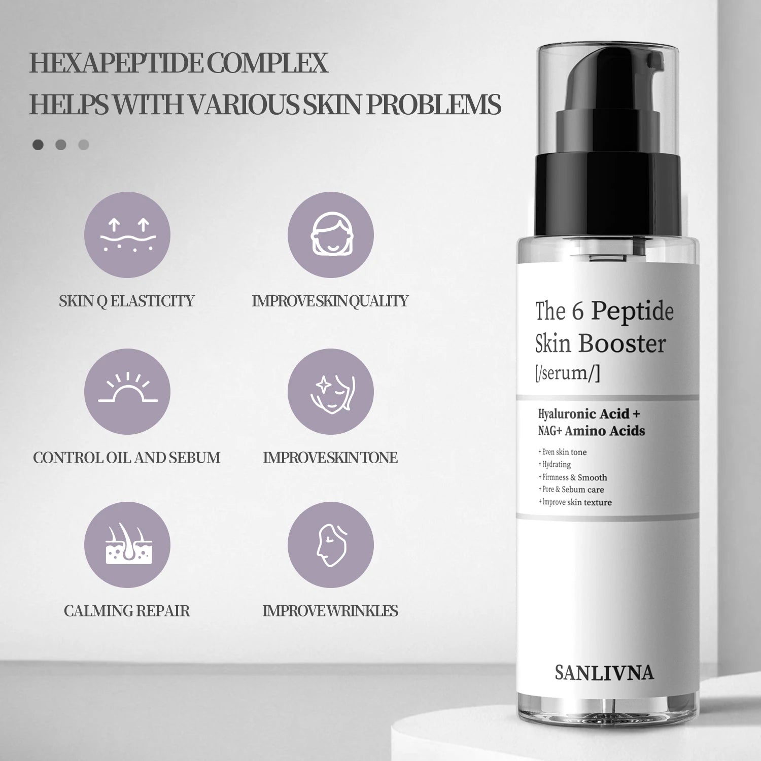 6 Peptide Essence Facial Refreshing Skin Care Set Contains Collagen to Improve Fine Lines, Brighten Skin, Moisturize and Nourish - Check It