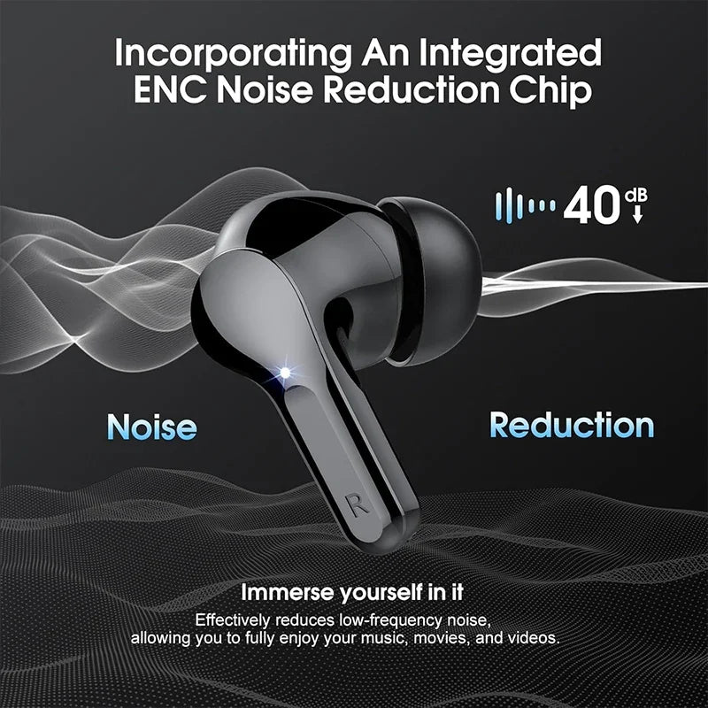 New Wireless Earbuds HiFi Stereo Headphones BT5.3 with ENC Noise Cancelling 48H LED Display Ear Buds IP7 Waterproof Earphones - Check It