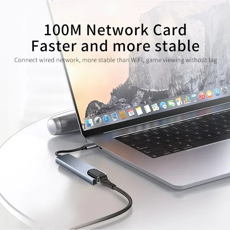 USB 8 In 1 Type C 3 1 To 4k HdTV Hub Adapter With Sd Tf Rj45 Card Reader Pd Fast Charge For Macbook Notebook Computer - Check It