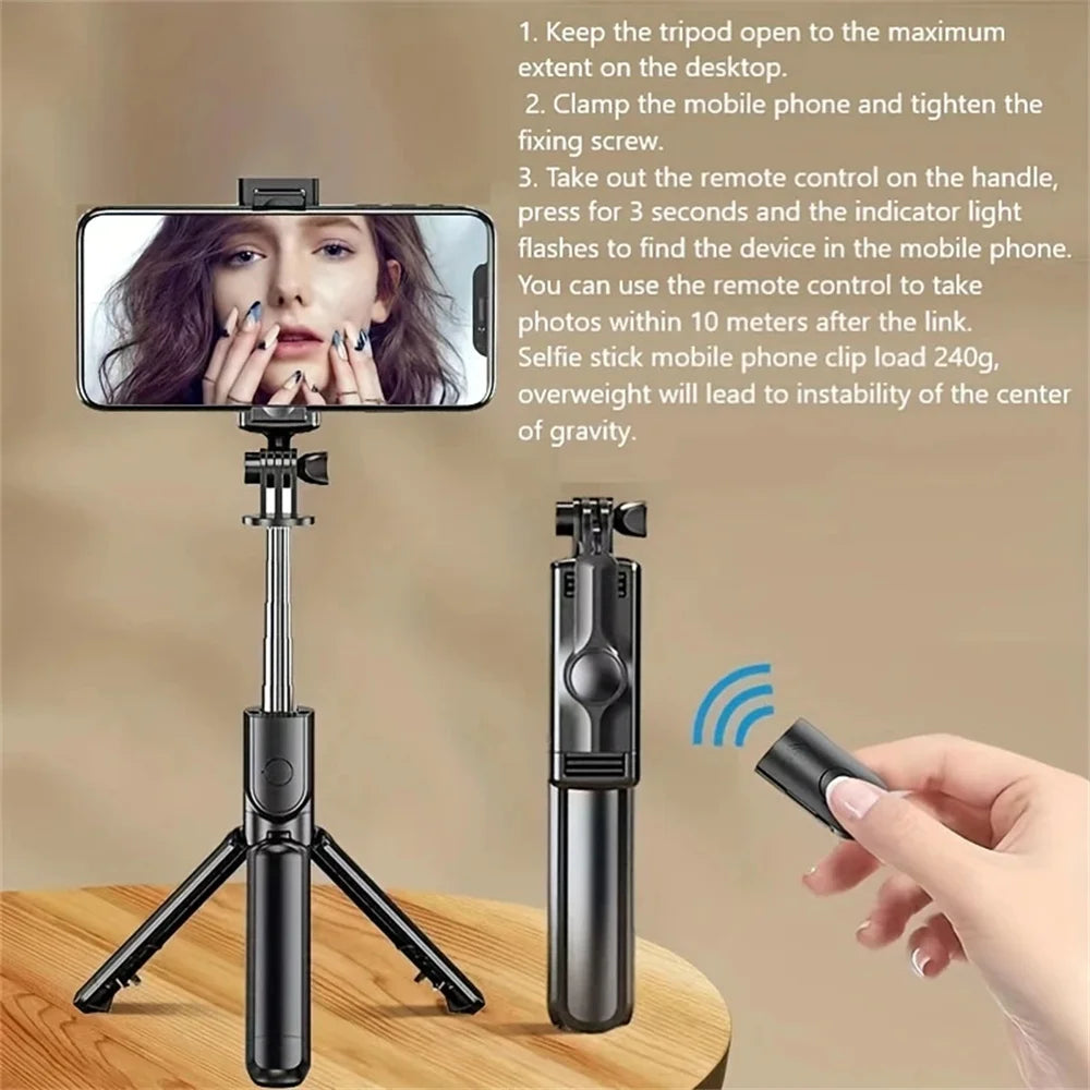 Selfie Stick Tripod Extendable Wireless Bluetooth Remote Portable - Check It