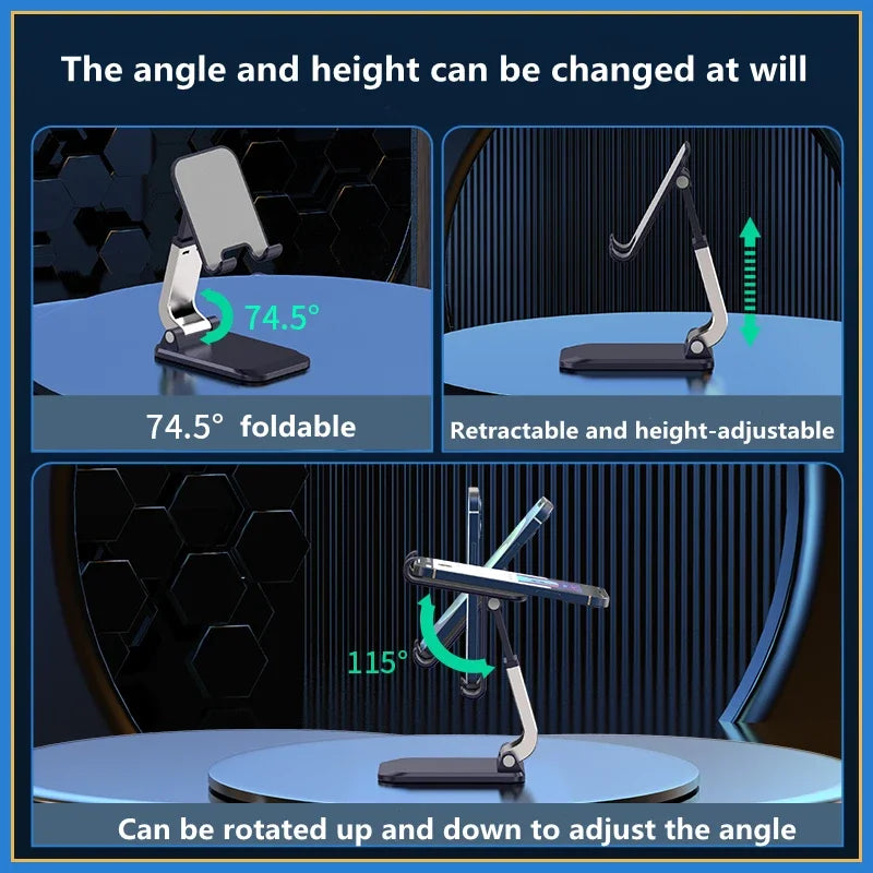 Fold-able Metal Desktop Mobile Phone Stand For iPad iPhone 13 X Smartphone - Check It
