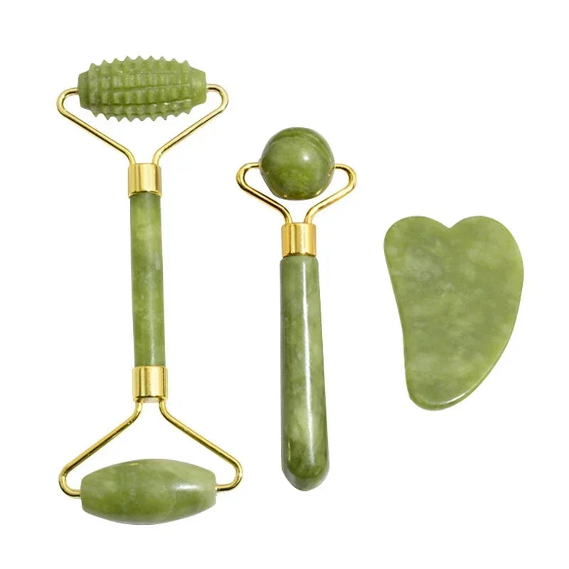Natural Jade Roller Face Gua Sha, Natural Stone, Body Neck Massager, Acupoint, Eye Care Spa Massage Tools Massage Visage Lifting - Check It