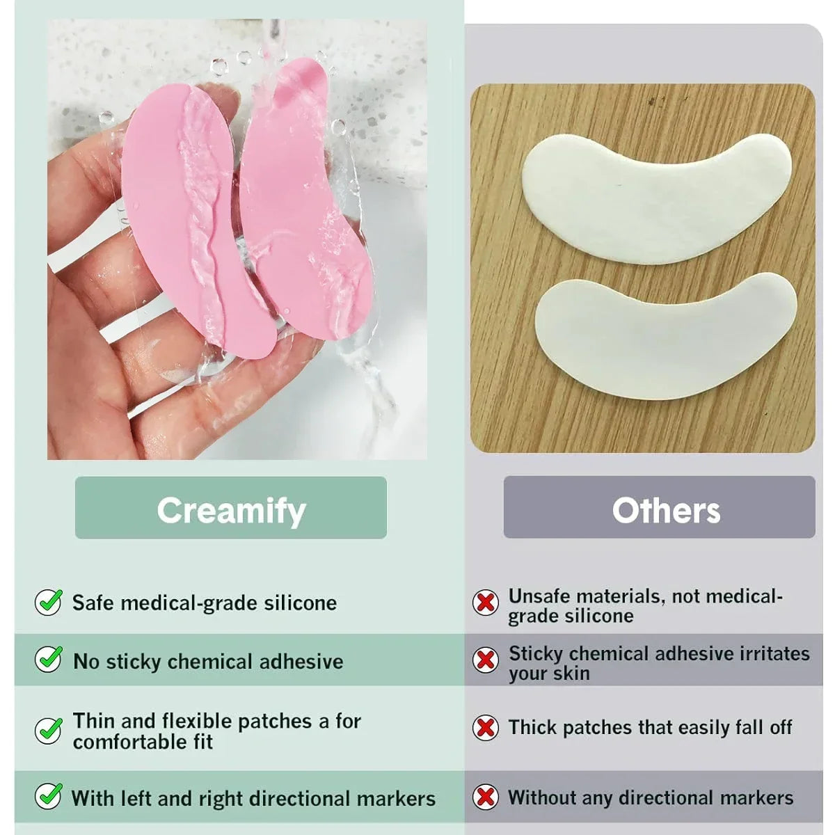 3 Pairs Reusable Silicone Eye Pads with box Stripe Lash Lift Eyelash Extension Hydrogel Patches Under Eye Gel Patch Makeup Tools - Check It