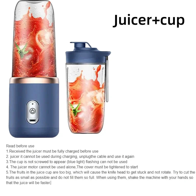 Multi-function 2 Cups Portable Fruit Juicer Blender- USB Charging Wireless Juice Extractor - Check It