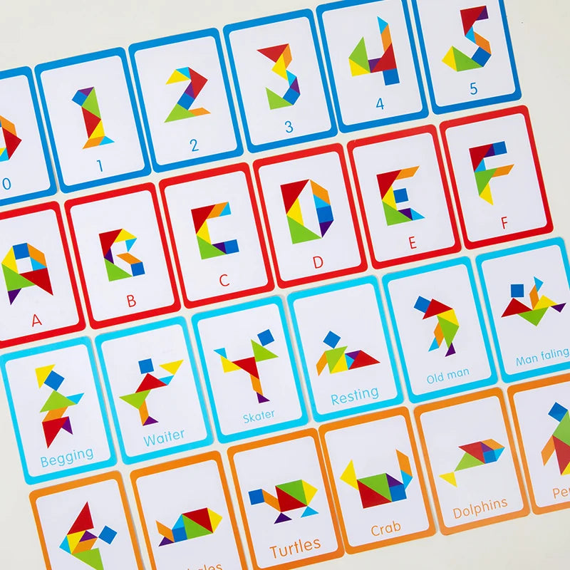3D Wooden Tangram Jigsaw Puzzles Board Games For Kids - Check It