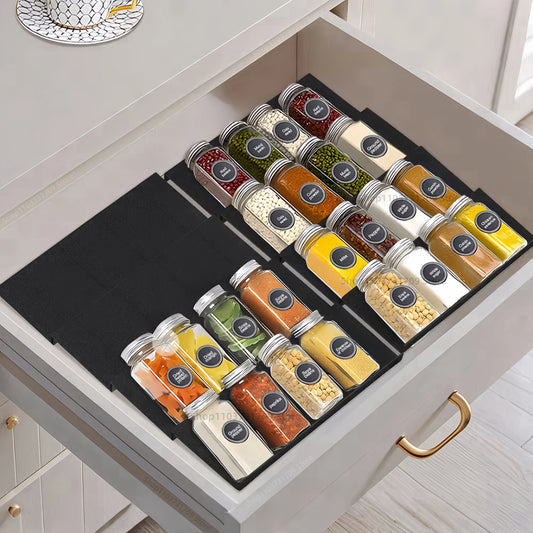 Drawer Spice racks for Kitchen- 4 Layers Adjustable Spice Rack for Spice Jars - Check It