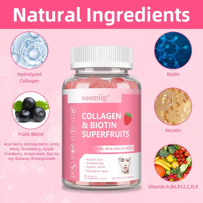 Collagen & Biotin, Hyaluronic Acid, Keratin, Nourishes Skin, Strengthens Hair, Supports Joints, Strengthens Nails - Check It