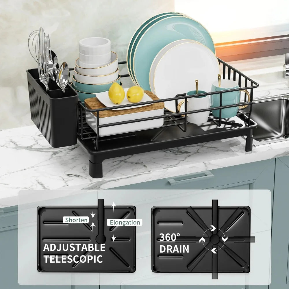 Space Saving Dish Drying Rack- Kitchen Counter-top Organiser- Automatic Drying Plate Storage Shelf for Home - Check It
