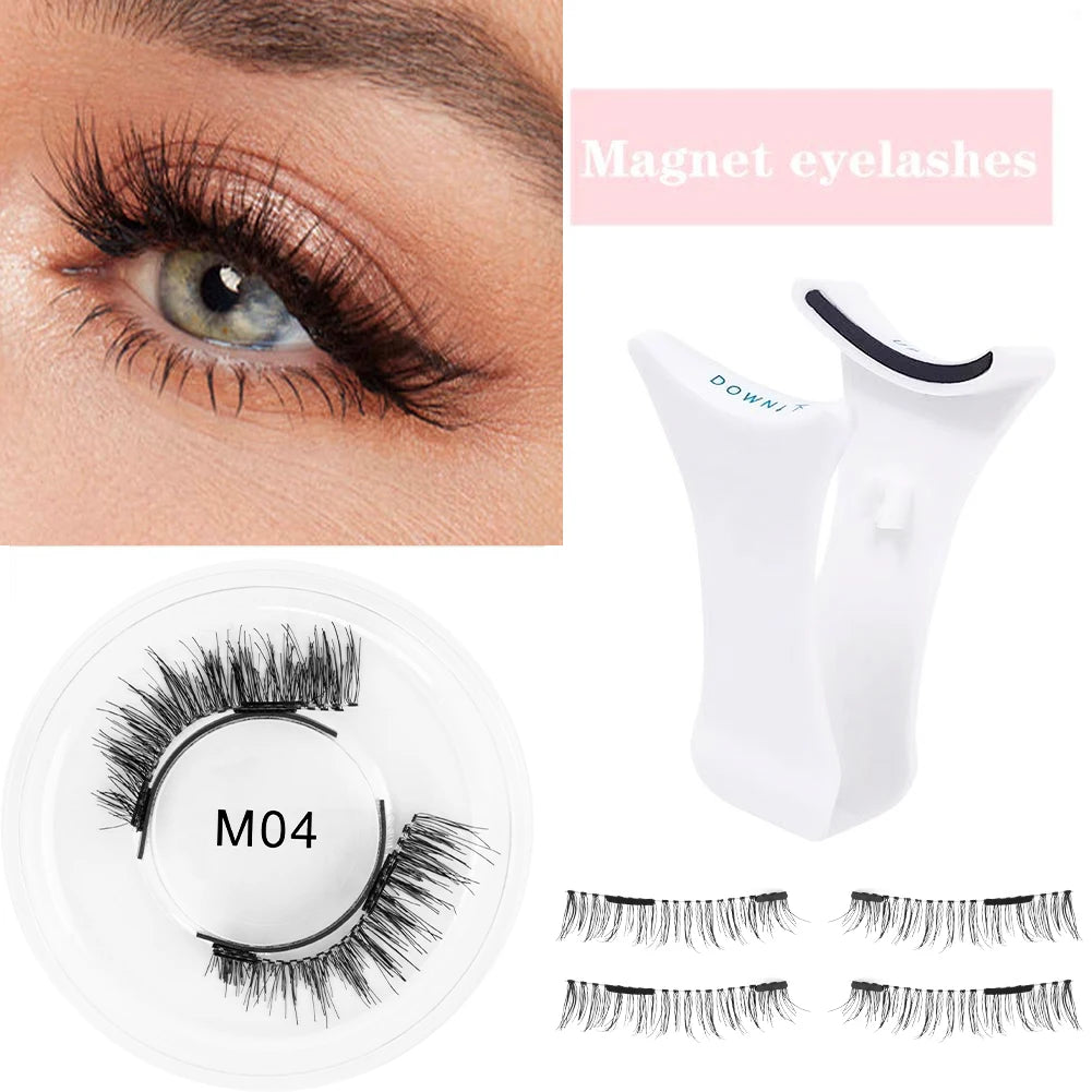 Reusable Magnetic Eyelashes Wispy with Applicator Natural No Glue or Eyeliner Look Like Lash Extension False Eyelashes Kit - Check It