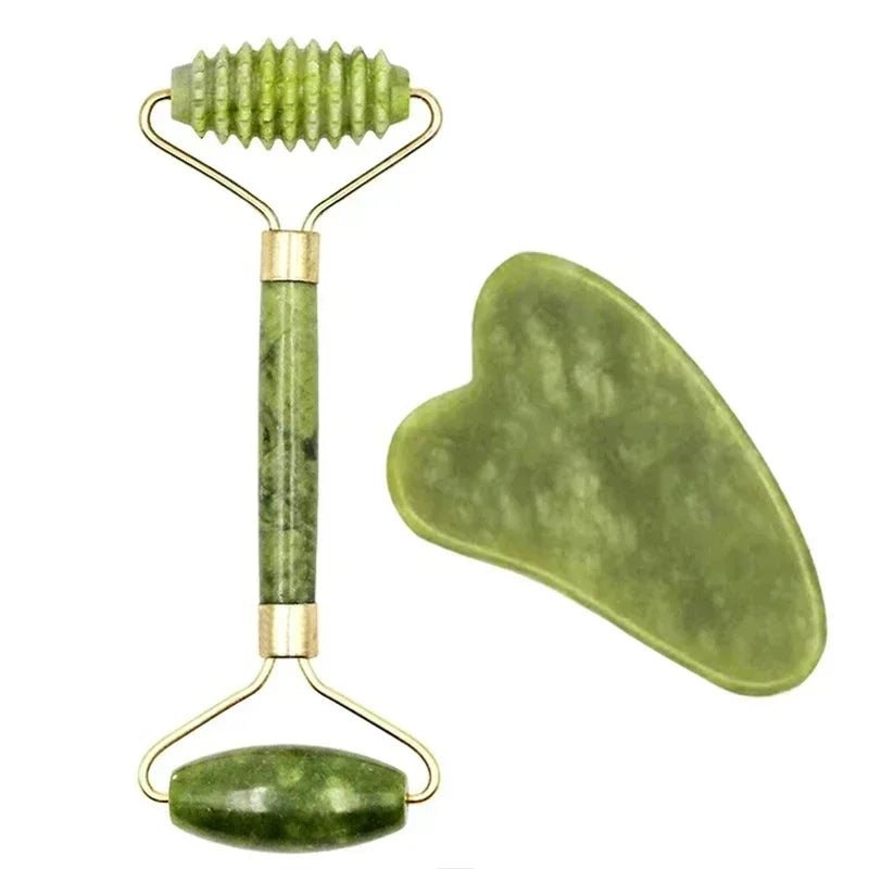 Natural Jade Roller Face Gua Sha, Natural Stone, Body Neck Massager, Acupoint, Eye Care Spa Massage Tools Massage Visage Lifting - Check It