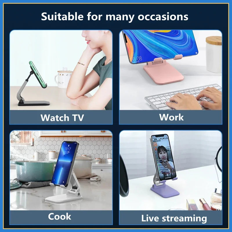 Fold-able Metal Desktop Mobile Phone Stand For iPad iPhone 13 X Smartphone - Check It