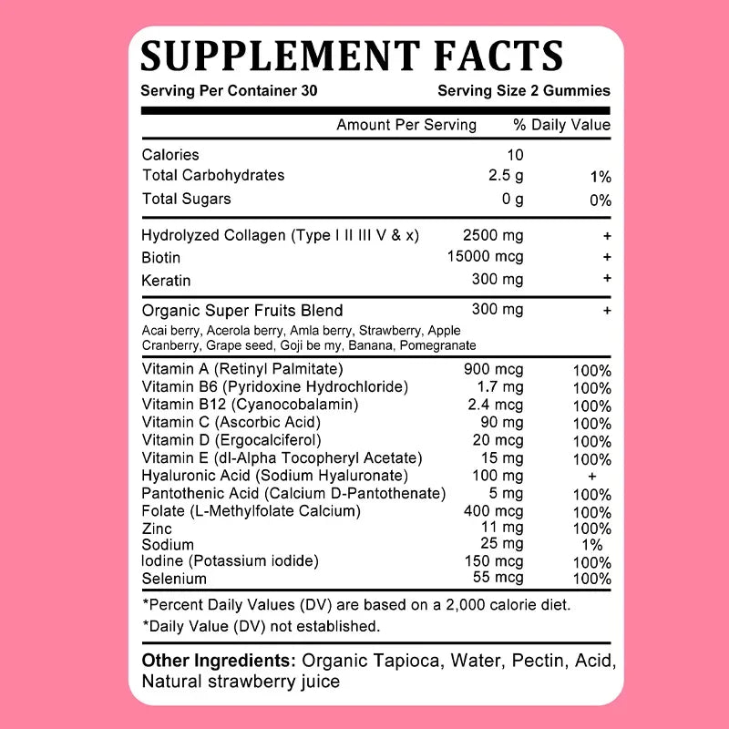Collagen & Biotin, Hyaluronic Acid, Keratin, Nourishes Skin, Strengthens Hair, Supports Joints, Strengthens Nails - Check It