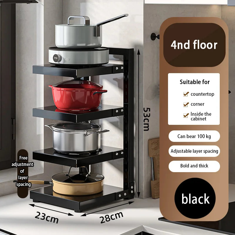 Multi-Layer Kitchen Pot Rack Adjustable Under Sink - Check It