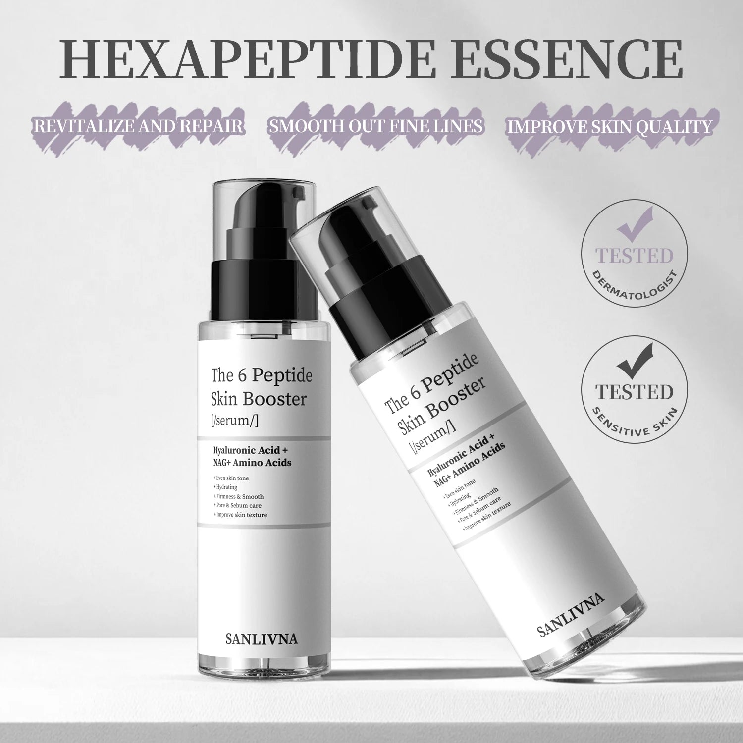 6 Peptide Essence Facial Refreshing Skin Care Set Contains Collagen to Improve Fine Lines, Brighten Skin, Moisturize and Nourish - Check It