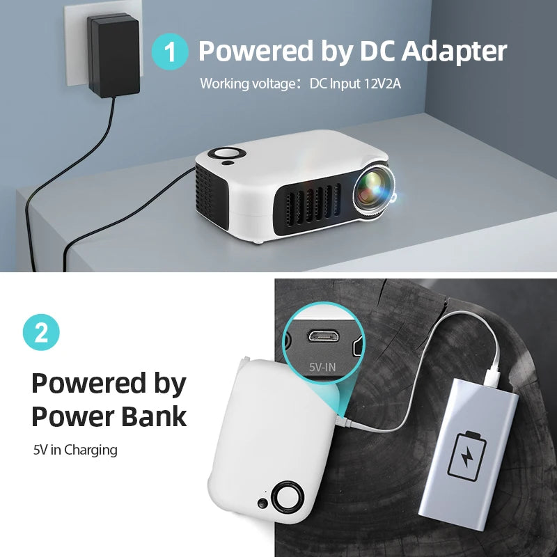 MINI Projector Portable 3D LED Video Projectors Home Cinema Theater Game Laser Beamer Smart TV BOX 1080P 4K Via HD Port A2000 - Check It