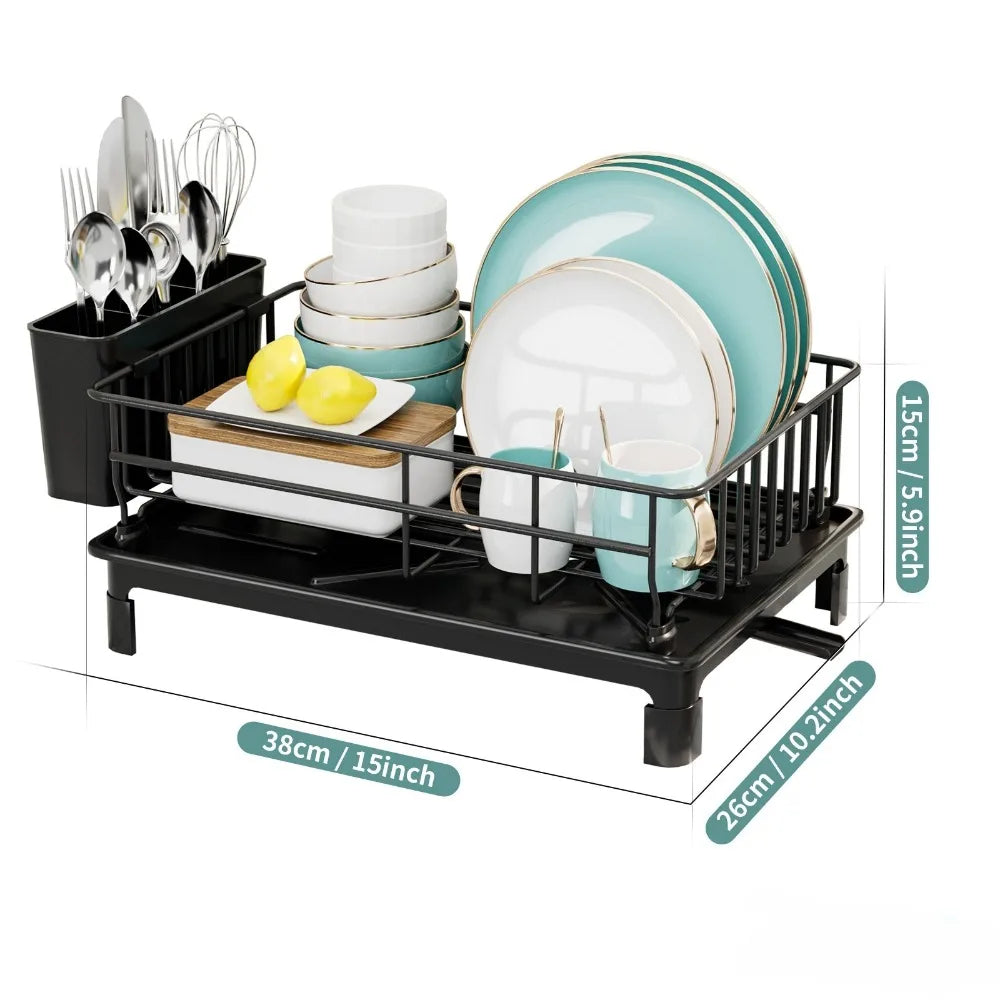 Space Saving Dish Drying Rack- Kitchen Counter-top Organiser- Automatic Drying Plate Storage Shelf for Home - Check It