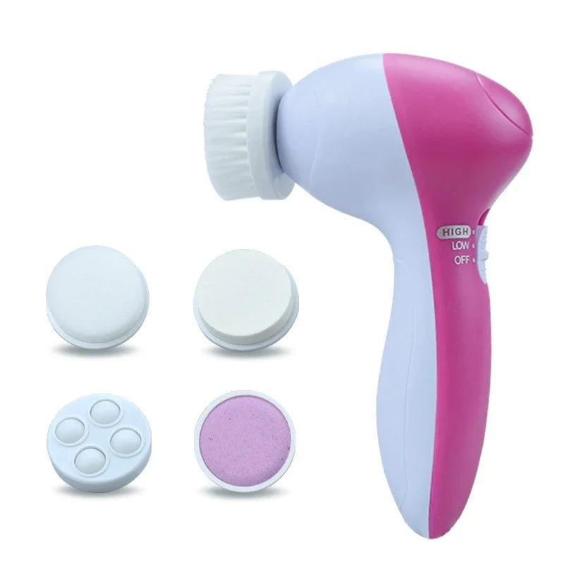 Electric Facial Cleanser 5 in 1 Wash Face Cleaning Machine Skin Pore Cleaner - Check It
