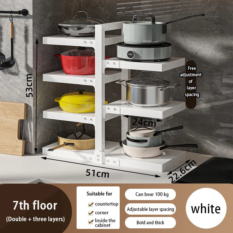 Multi-Layer Kitchen Pot Rack Adjustable Under Sink - Check It