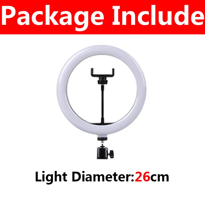 10 Inch LED Ring Light Photographic Selfie Ring Lighting with Phone Holder - Check It