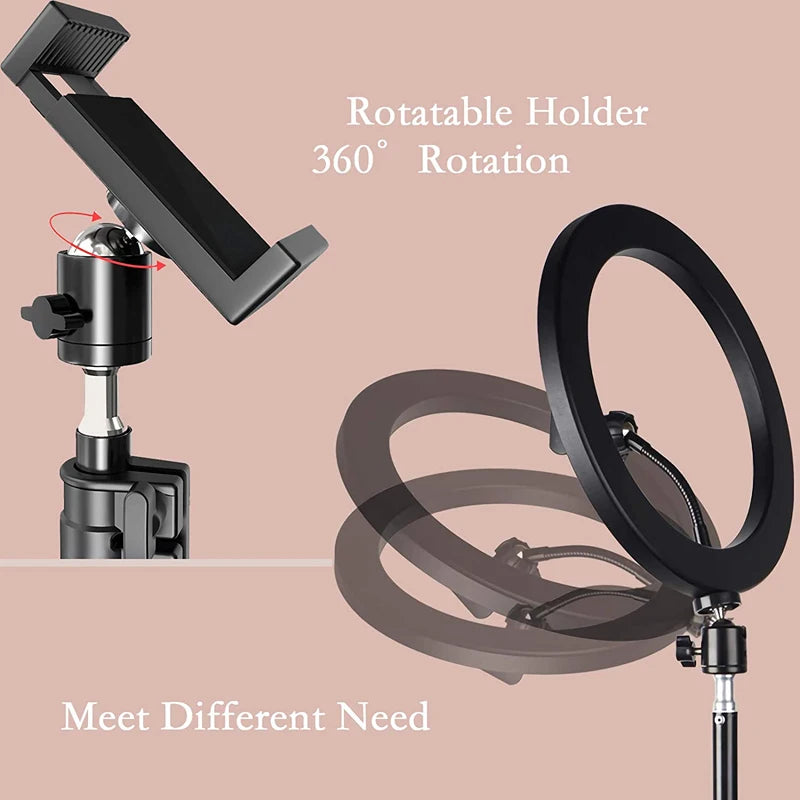 10 Inch LED Ring Light Photographic Selfie Ring Lighting with Phone Holder - Check It
