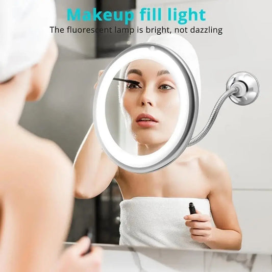 Flexible Gooseneck Makeup Mirror with LED Light - Check It